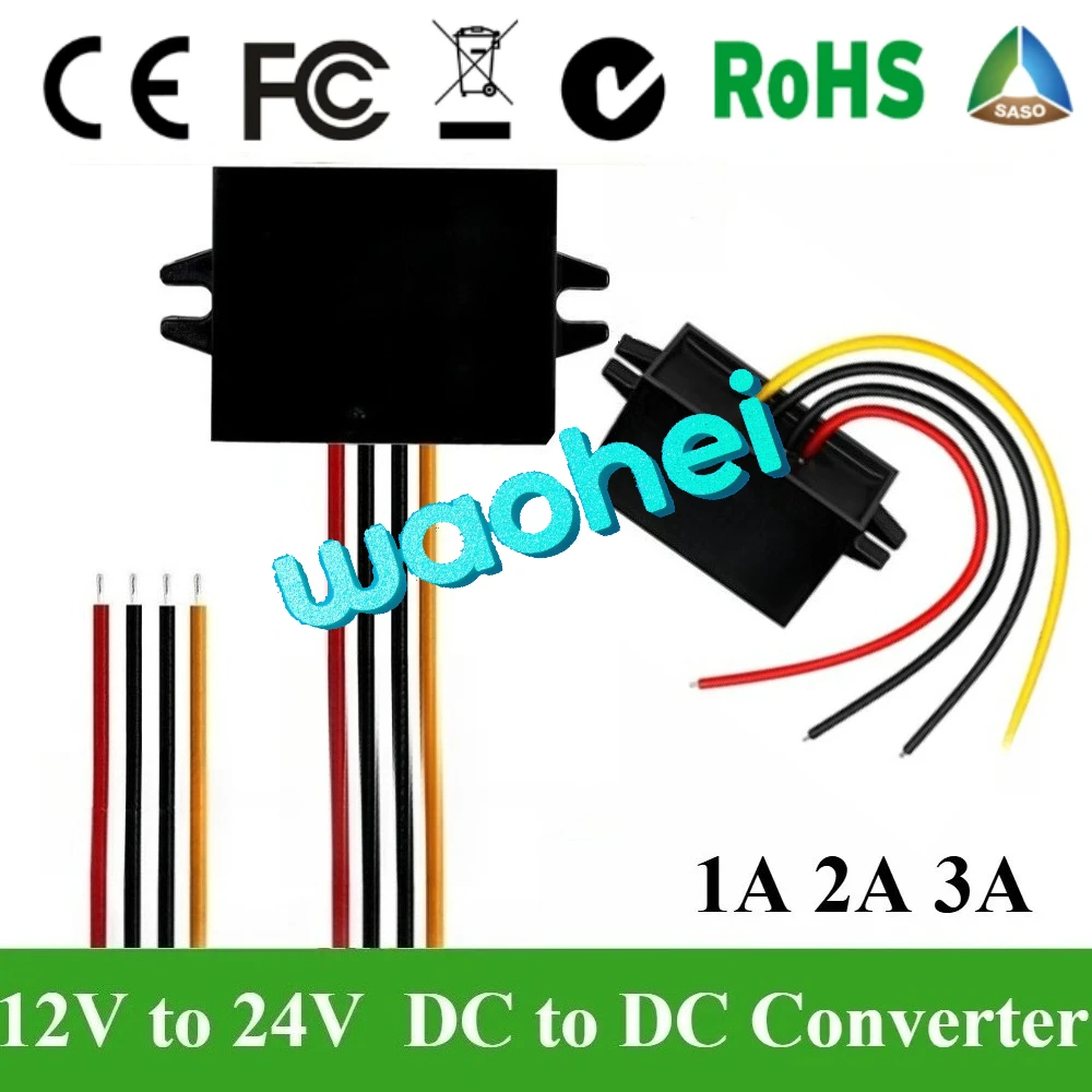

12V to 24V 1A 2A 3A DC to DC Converter Step Up Boost 24V Voltage Regulator Stabilizer Power Converter Automotive Regulator ROHS
