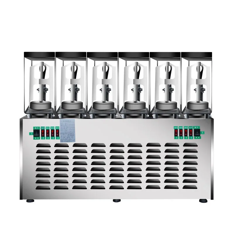 Máquina de bebidas fría y caliente de doble temperatura, máquina de jugo de autoservicio comercial, máquina automática de bebidas frías, 12L x 6 cilindros