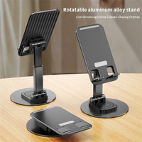 Cell Phone Stand Adjustable Foldable Desktop Tablet Metal Holder 360°Rotation Dock For Tablets Smart Phones