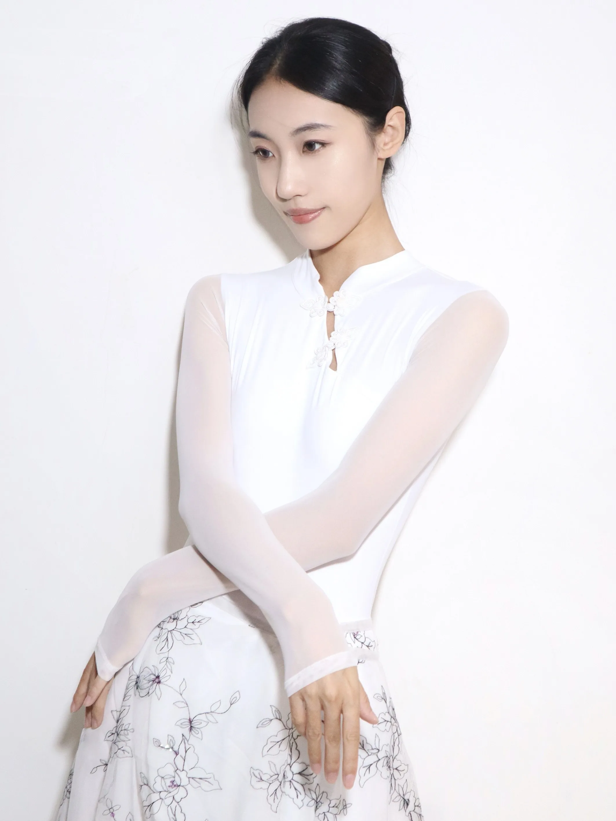 Ballet Dance Leotard Cheongsam Collar Gymnastic Costume Women's Art Examination Dance Practice Costume Yoga Bodysuit Leotards