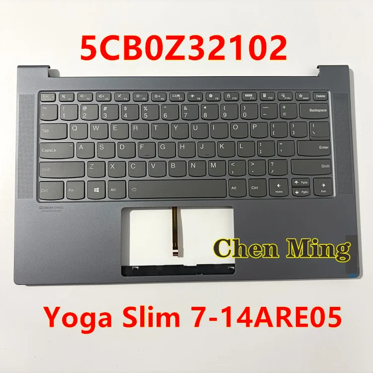 

5CB0Z32102 new For Lenovo Yoga Slim 7-14ARE05 ARE05 ITL05 Laptop Palmrest Upper Case 82A2 C-Cover US English keyboard Backlight