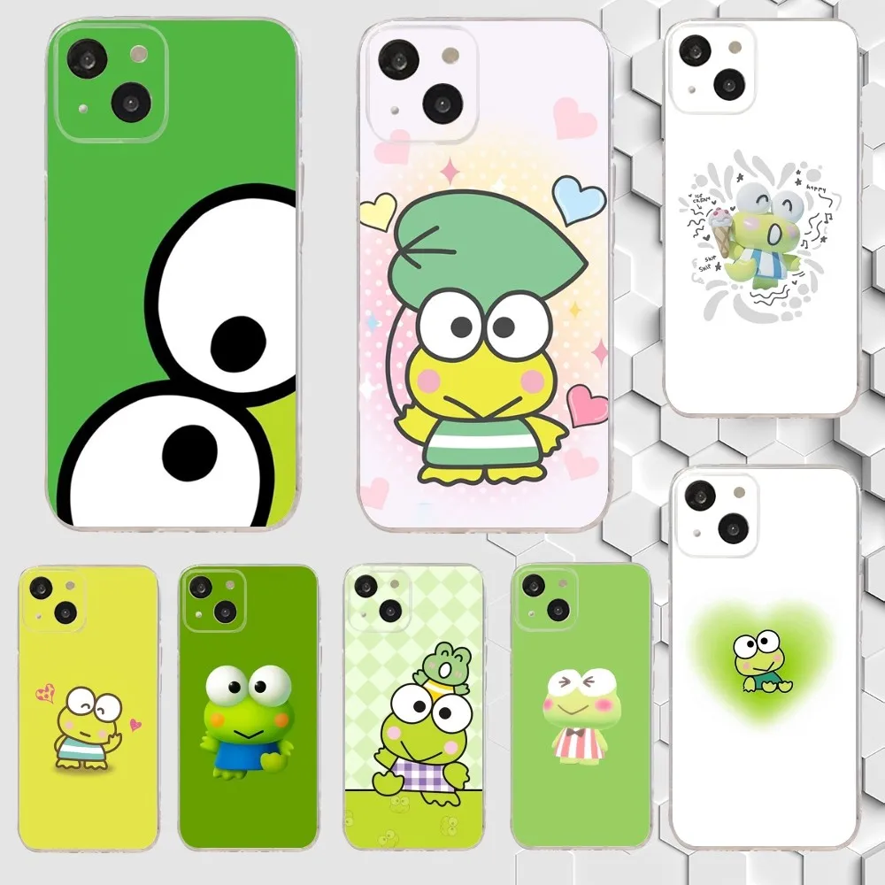 Frog K-KeroS K-KeroppiS Phone Case For iPhone 15,14,13,12,11 Plus,Pro,Max,XR,XS,X,7,8 Plus,SE,Mini Transparent Silicone Soft