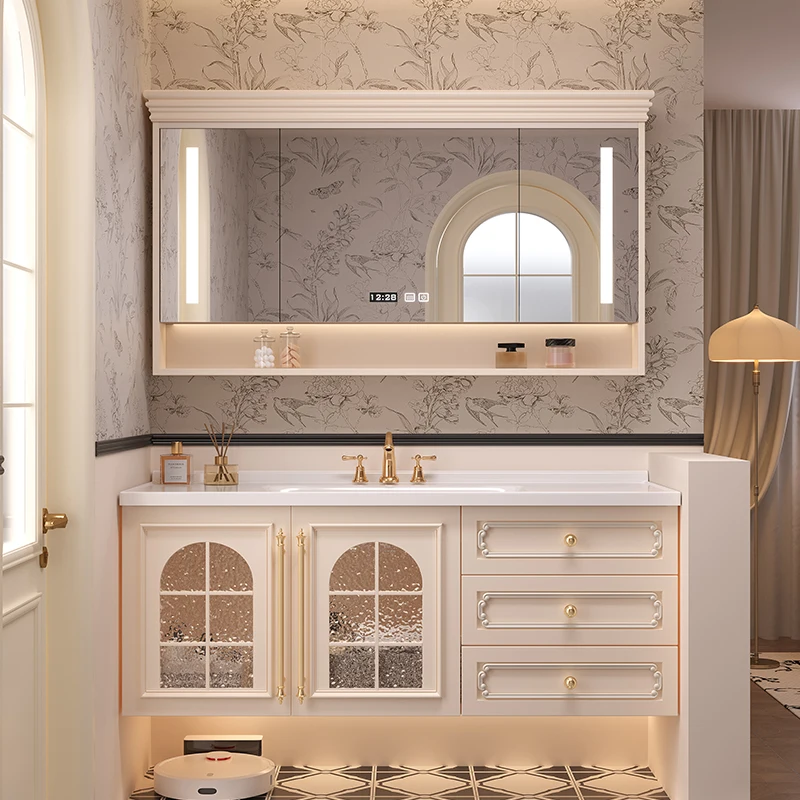 

Настенный монтаж для ванной комнаты, деревянный плавающий роскошный шкаф для хранения вещей, туалетный столик для ванной комнаты с раковиной