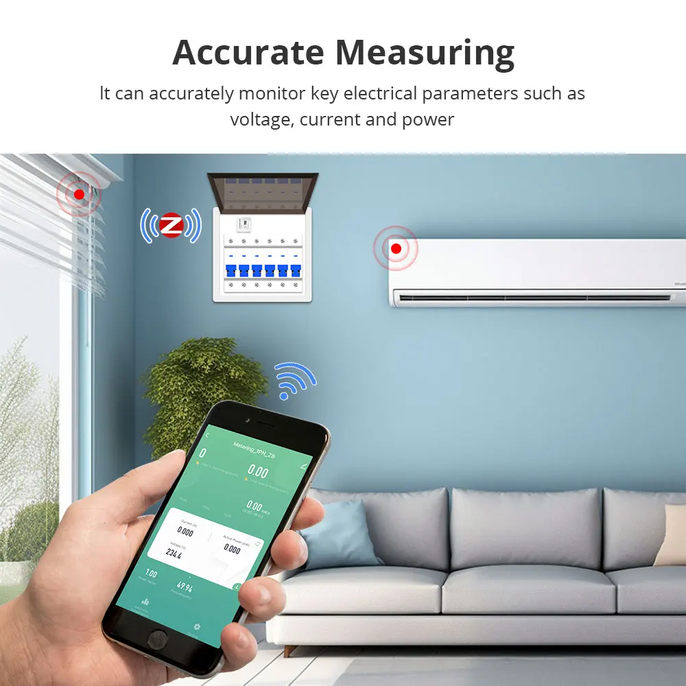 Yagusmart Zigbee WiFi Smart Energy Meter with Monitoring Alarm Smart Home Power Sensor Home Assistant Work with Tuya Smart APP