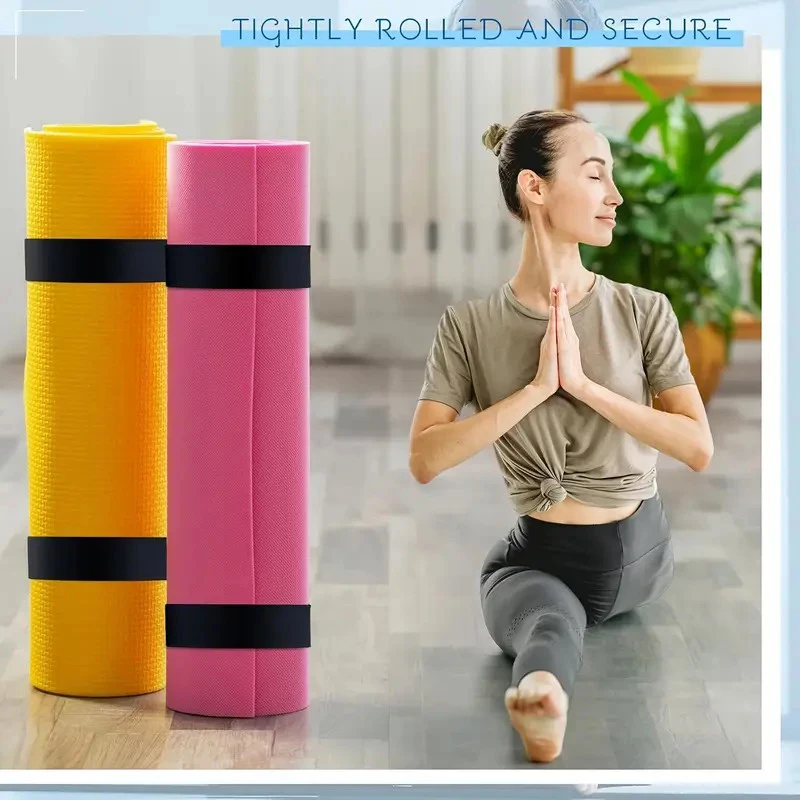 1/2 قطعة سيليكون اليوغا حصيرة حزام صفعة الفرقة توالت بإحكام آمنة الثقيلة المشبك يناسب معظم الحصير الحجم