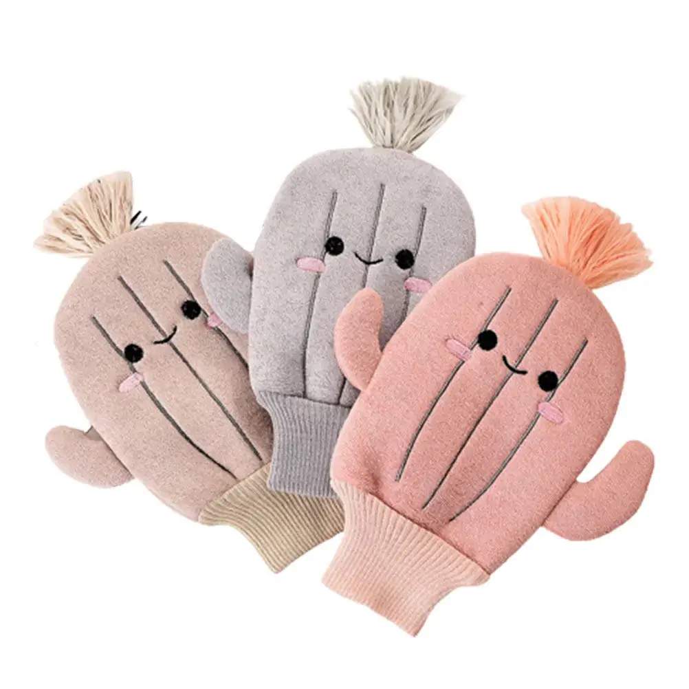 

3Pcs Bath Mitts Super Absorbent Rich Lather Cactus Design Infant Shower Mitt Lightweight Travel Friendly Bath