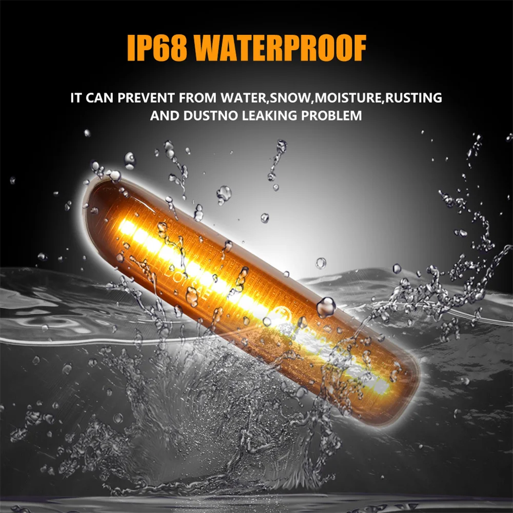 BMW 3シリーズ 323ci 325ci 328ci 330ci E46 323i 328i用 ダイナミックアンバーLEDフロントサイドマーカーインジケーターライト ウインカーランプ