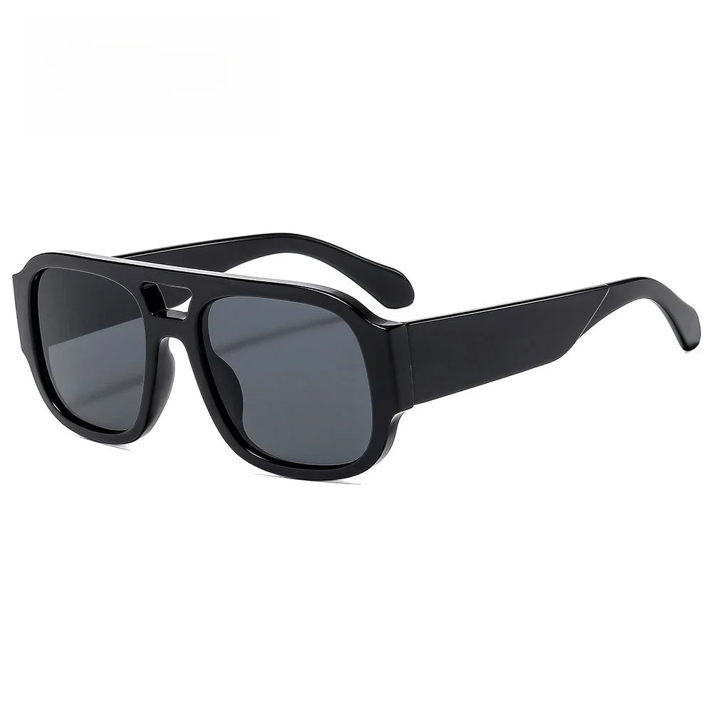 

Trendy Pilot Sunglasses Wide Frame Double Brie Punk Sle Faionable Sun Glasses ex Full Frame round Face Suitable