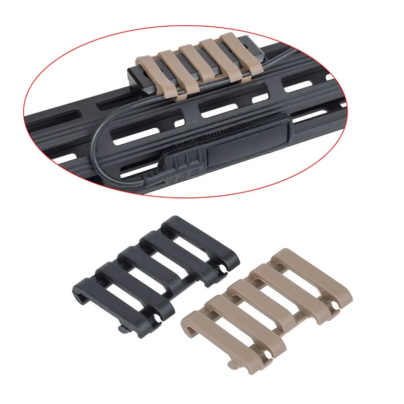 Tactical Picatinny 5 Slot Rattail Line Strip 20mm Rail Cover For PEQ15 DBAL M300 M600 Airsoft Accessories Switch Wire Holder