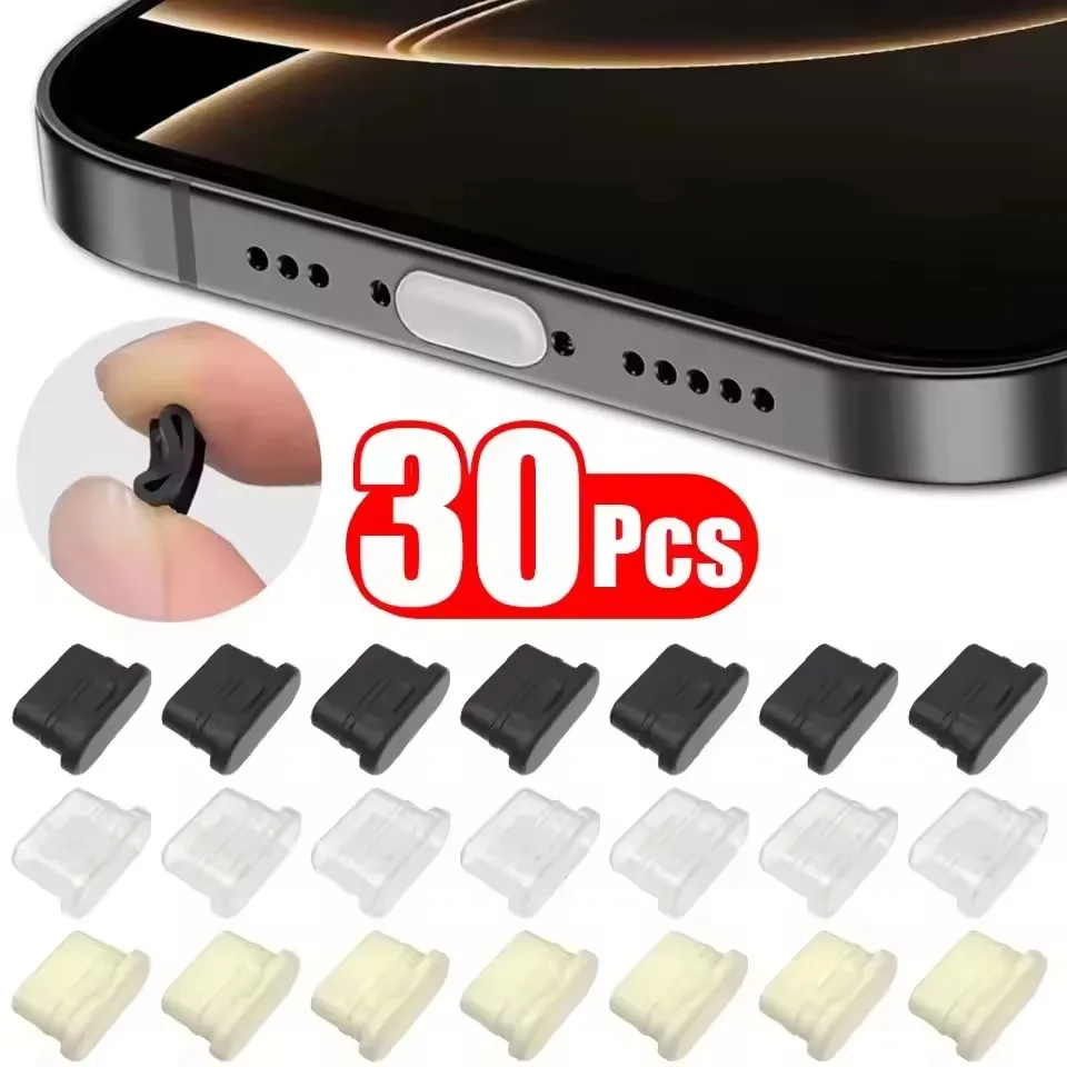 Type C Dustplugs USB-C Dust Cover Soft Silicone Type-C Charging Port Protector Protective Anti-dust Caps for IPhone Samsung