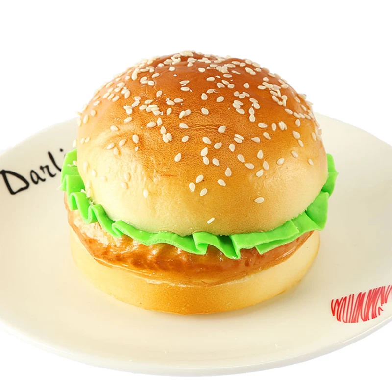 Artificial Fake Hamburger Model Realistic Simulation Burger Food Prop Kitchen Home Decor Photography Display Ornament