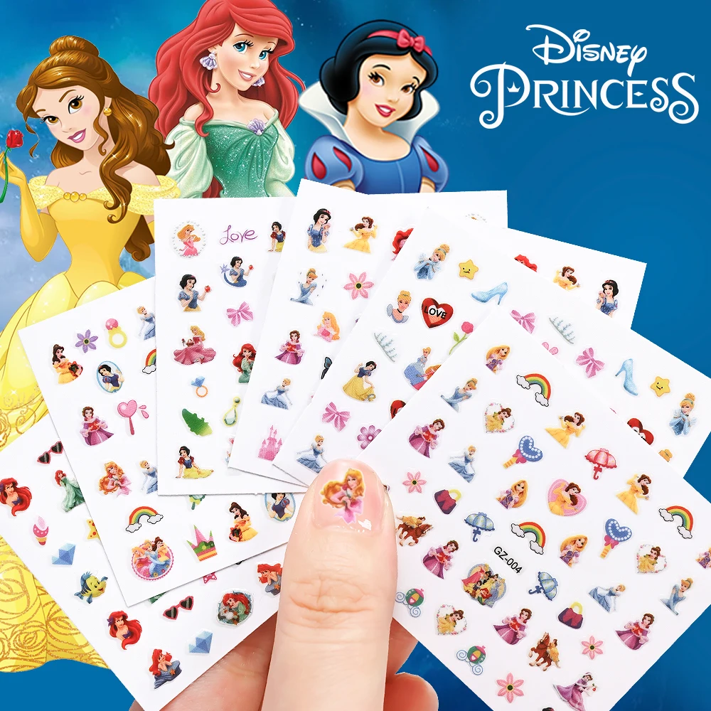 Autocollants pour ongles princesse Disney, 30 pièces, Design blanc neige la reine des neiges, décalcomanies pour ongles, personnage de dessin animé Kawaii, décoration pour Nail Art, DIY bricolage