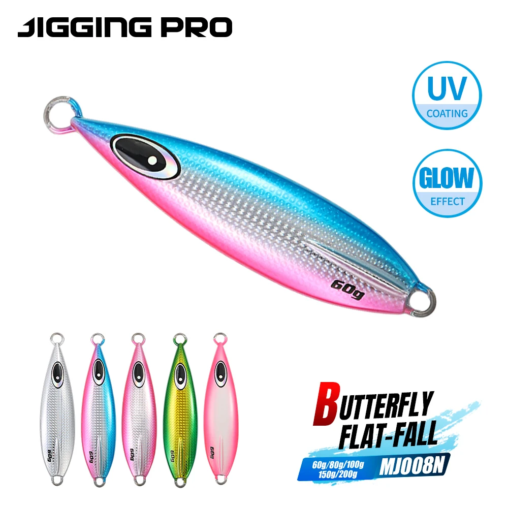 JIGGING PRO gabarits à pas lent 60g 80g 100g 150g 200g BUTTERFLYFLAT automne métal gabarit Isca appât dur artificiel leurre de pêche en eau salée