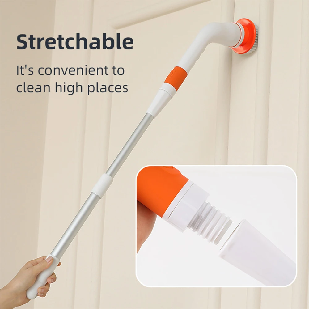 Беспроводная электрическая щетка для чистки ванной комнаты, окна, кухни, автомобильная многофункциональная бытовая вращающаяся чистящая машина