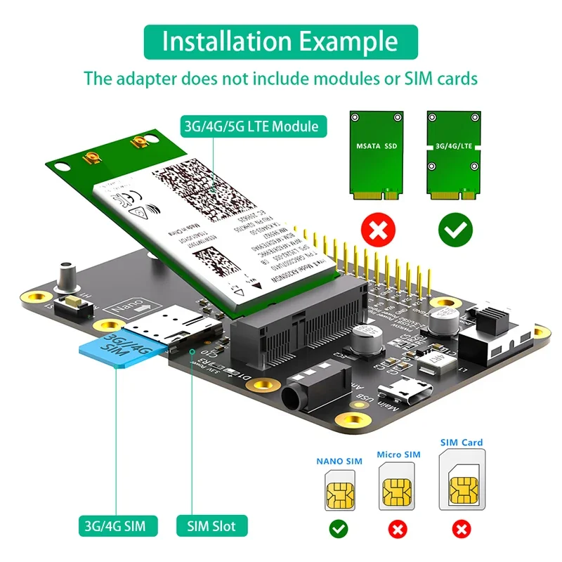 NEUE 3G 4G LTE Basis für Raspberry Asus Tinker Board Samsung ARTIK Rock64 Media Liber Computer Board Unterstützung Mini PCIE Wifi Modul