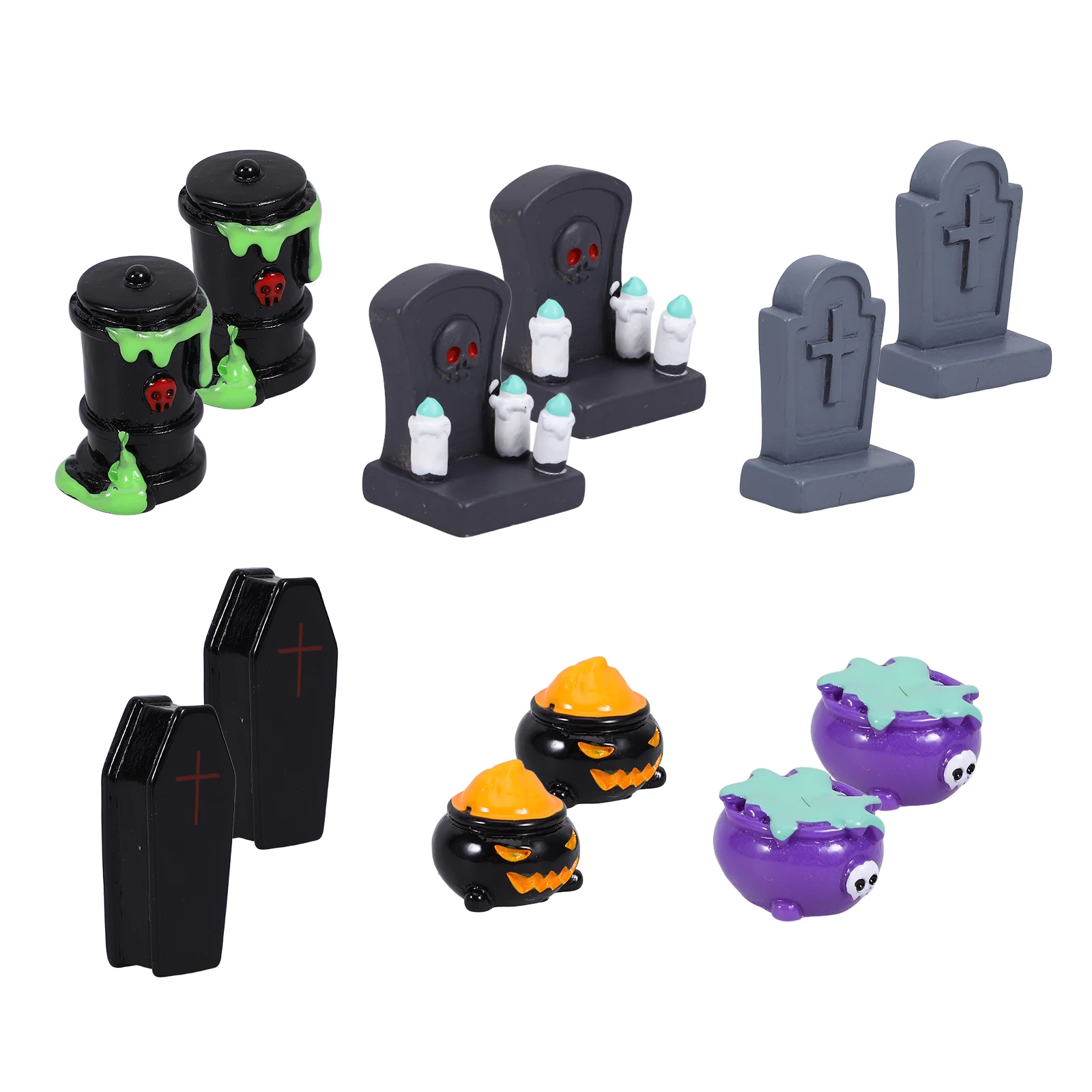 

12 Pcs Resin Ornaments Halloween Mini Craft Miniature Desktop Decorations s