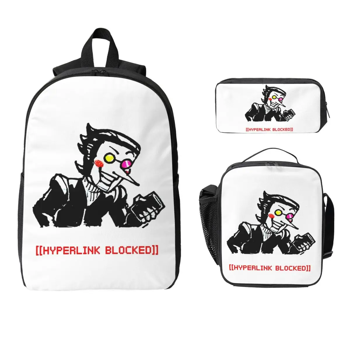 Deltarune Spamton It's Your Chance To Be A Big Shot Backpack Boys Girls BookBag School Bag 3ps Insulated Lunch Bag Pencil Case