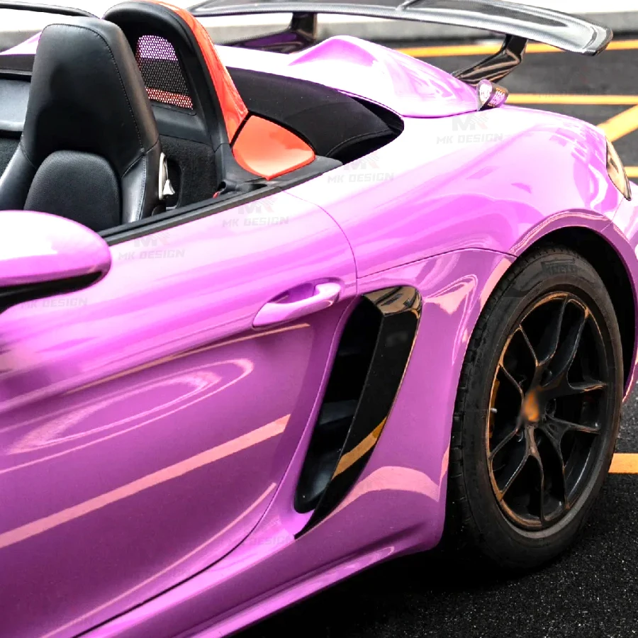 مجارف جانبية من ألياف الكربون قنوات تنفيس الهواء لبورشه 718 981 كايمان بوكستر 2013-2017 حاجز جانبي يغل فتحات الهواء أغطية الكسوة #6