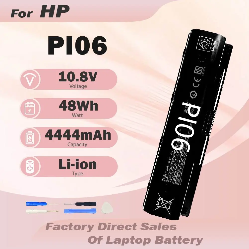 PI06 P106 PI06XL Notebook Battery for HP Envy 14 15T 15 17 M7 TouchSmart 17-J000 17-E0 Compatible with PI09 710416-001