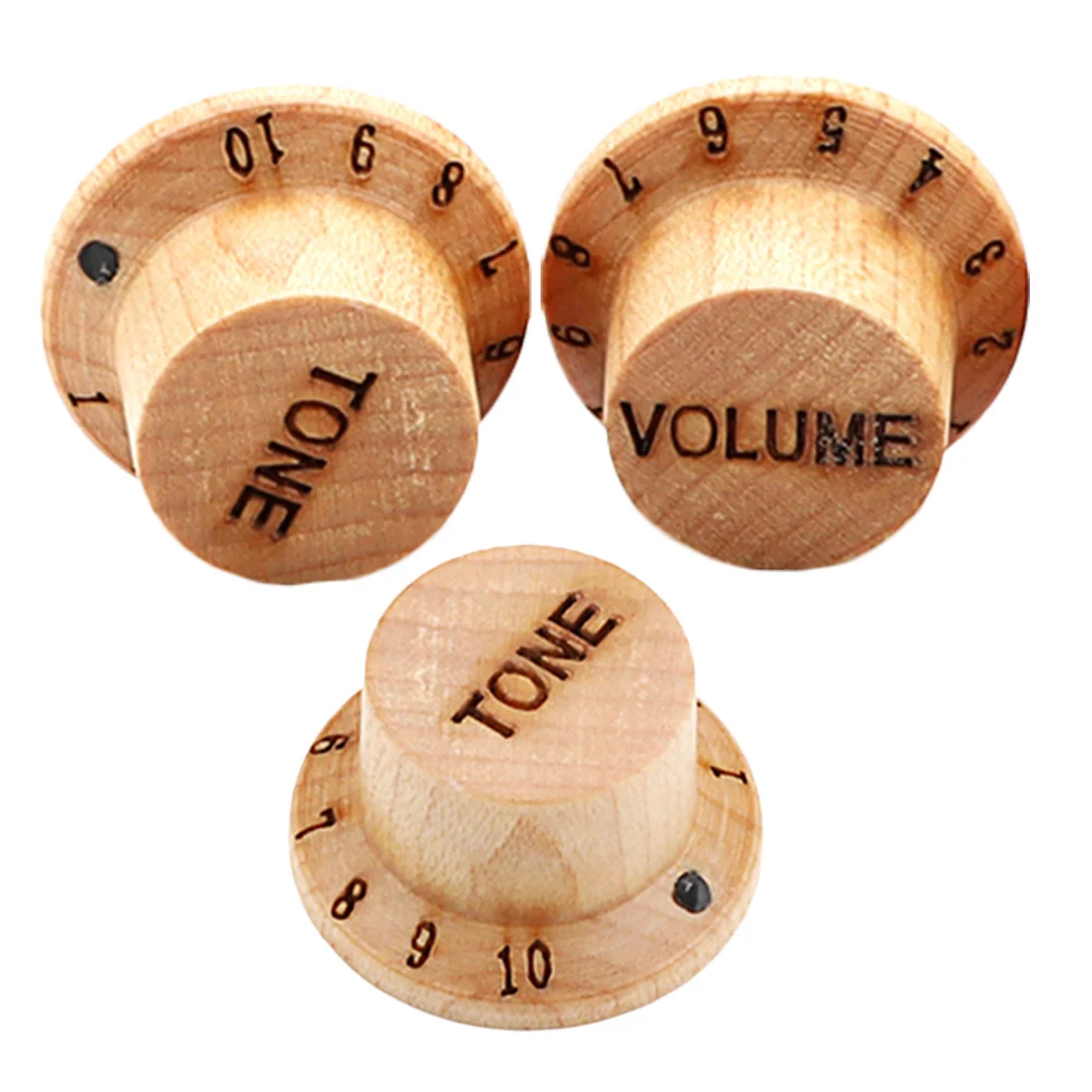 

Guitar Knob Bass Knobs Volume Wood Electric and Tone Replacement Parts