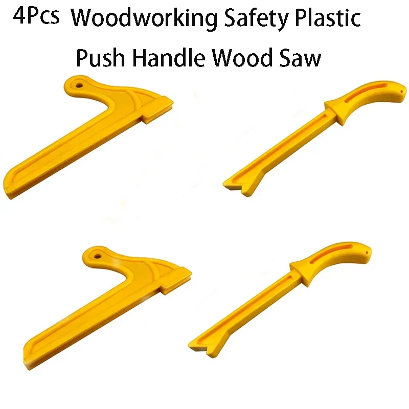 4pcs Woodworking Pusher Single Handed Auxiliary Feeder Planing Tool Handheld Safety Handle Table Saw Router Push Stick Hand Tool