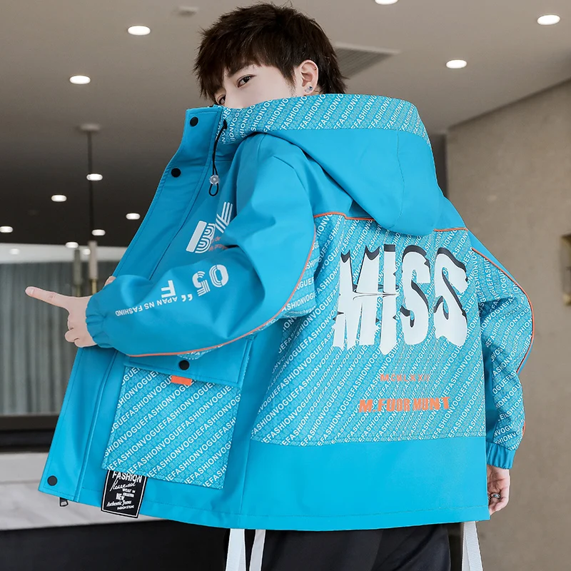 

Nice Spring Pop Hooded Jackets Youth Suits Fashion Streetwear Coats + Pants Sets Autumn Outdoor Sports Windbreaker Tops