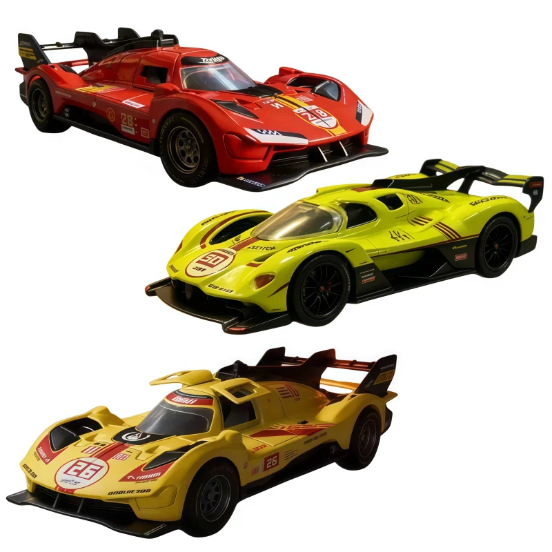 1:36 Le Mans Style Alloy Racing Car Model, Large Rear Wing Die-Cast Toy Car, Return Function, Can Open Door, Collectible Holiday
