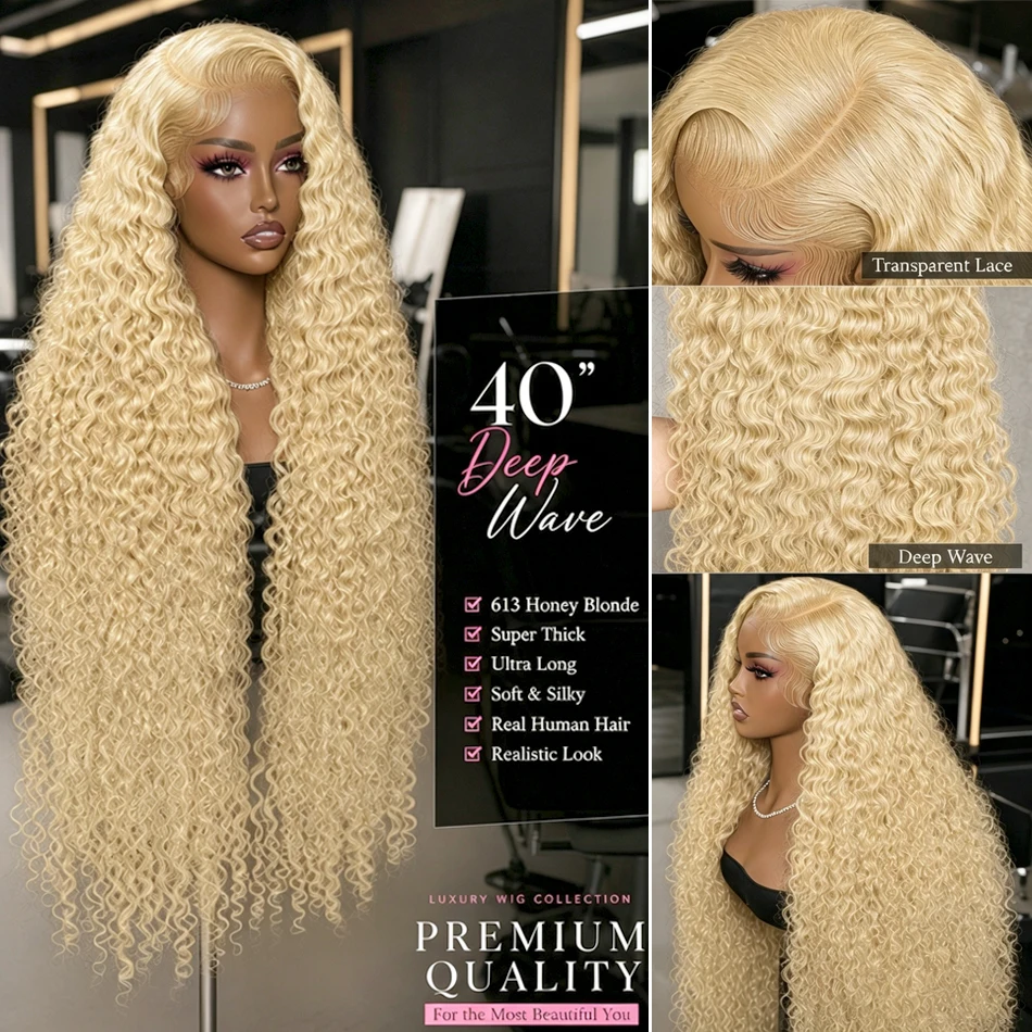 Eyelash Extension Natural Look - 613 Human Hair Wig Deep Wave