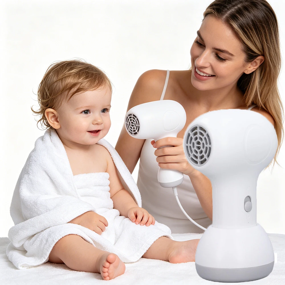 60W Wireless Kids Hair Dryer Hair Body and Buttock Blowin for Children Baby Portable Travel Home Temperature Quiet Low Radiation