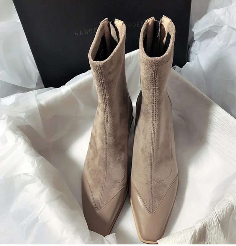 2023 New Winter Women's Ankle Boots Fashion Pointed Toe High Heel Short Boats Ladies Elegant Morder Bootties Boots Women