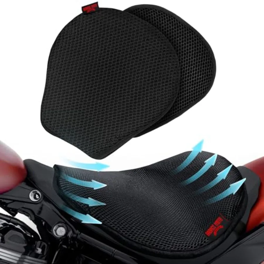 

Airflow Motorcycle Seat Cover with Cool Mesh Pad for Enhanced Rider Comfort Max Cooling Performance for Hot Weather Riding Padd