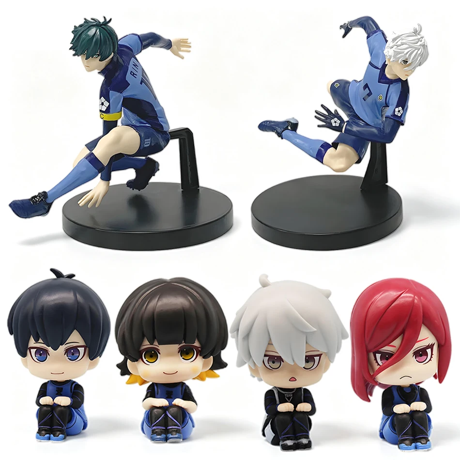 Auf Lager 10cm Blue Lock Anime Figur Look Up Isagi Yoichi/Nagi Seishiro Actionfigur Bachira Meguru Sammlermodell Puppe Spielzeug