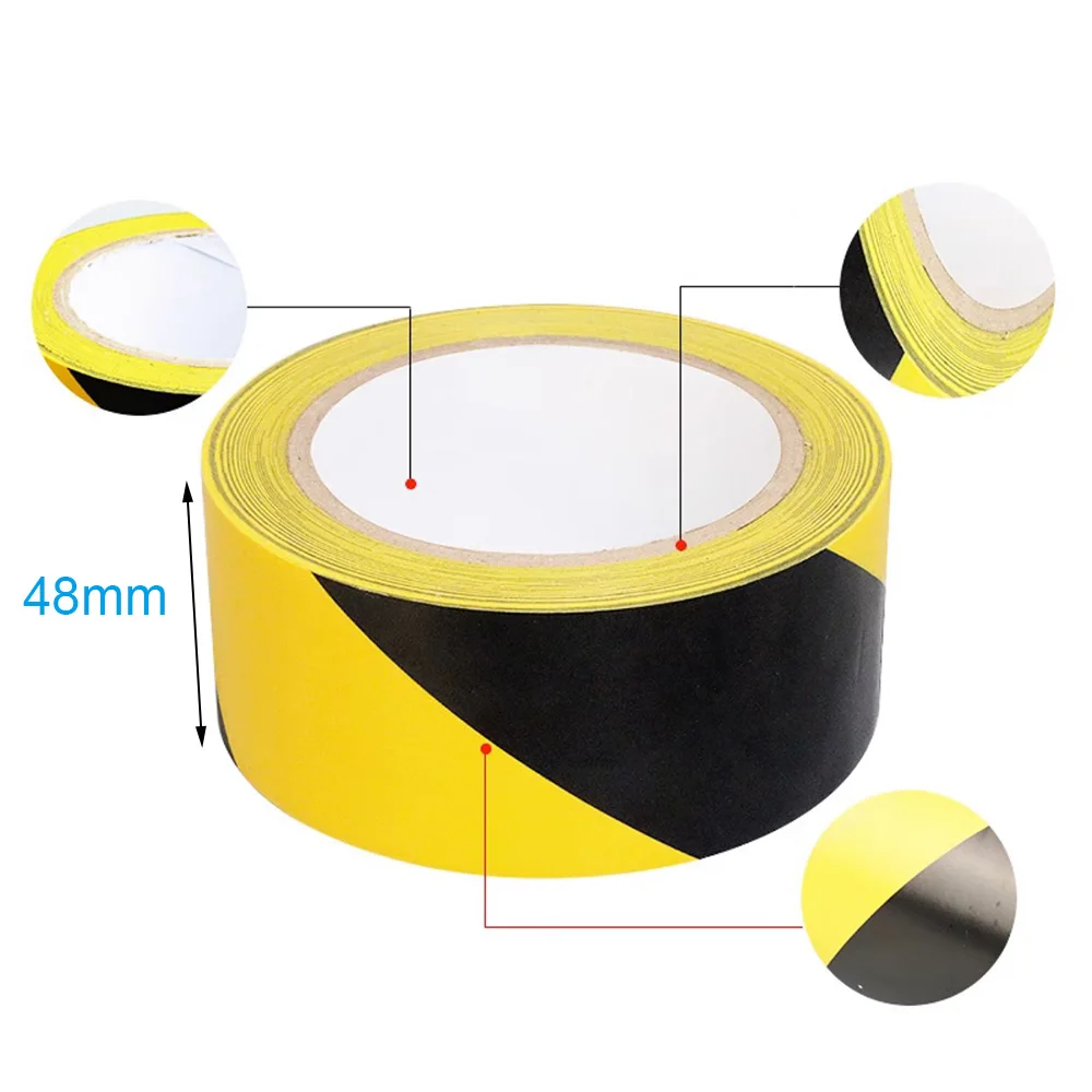 Warning Tape Caution Mark Safety Landmark Fire Warning Isolation PVC Floor Zebra Crossing Color Sign Sticker Tape 1 Roll