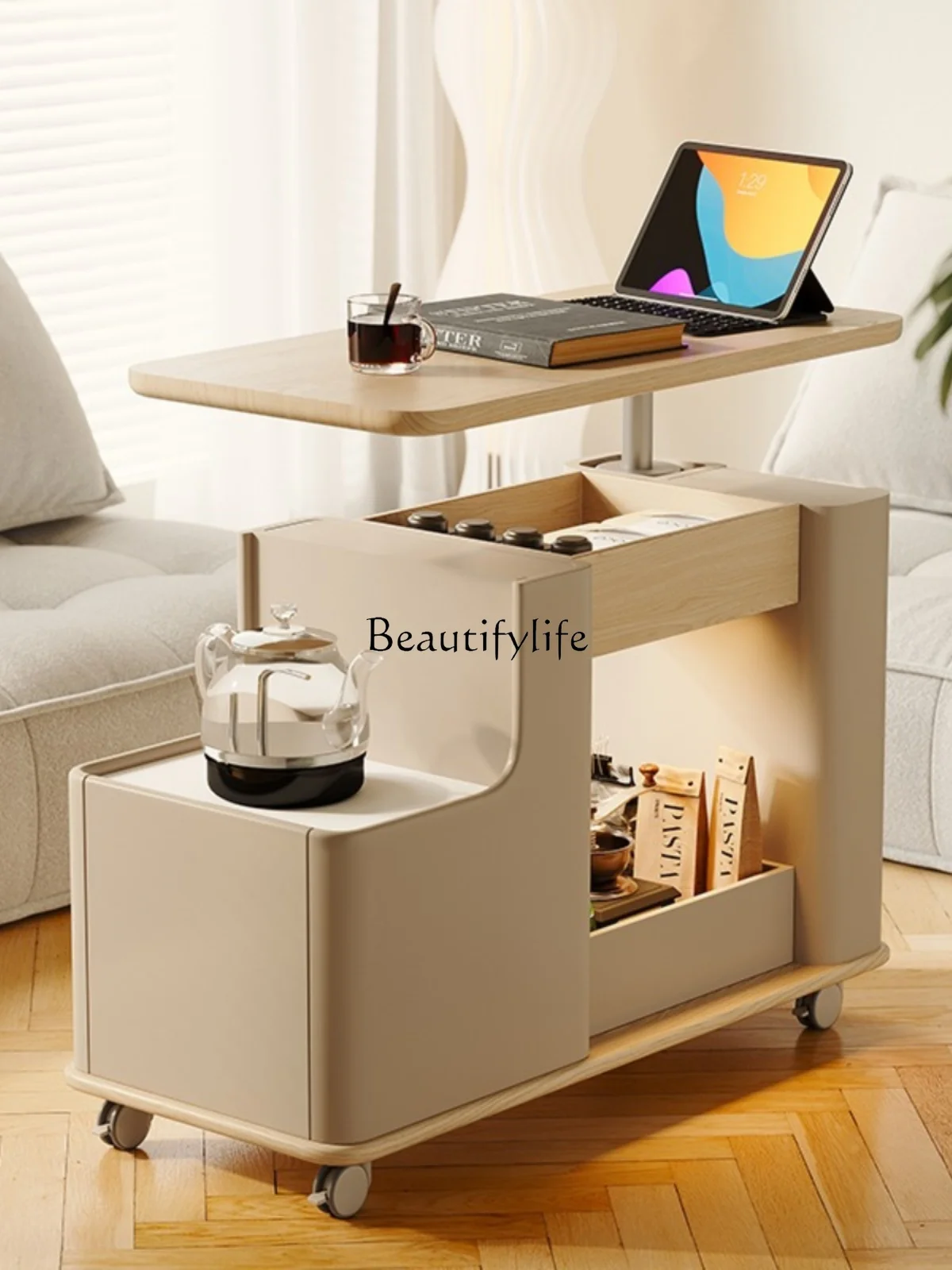 Mobile Coffee Table Car Small Apartment Modern Lifting Trolley Balcony Simple Modern