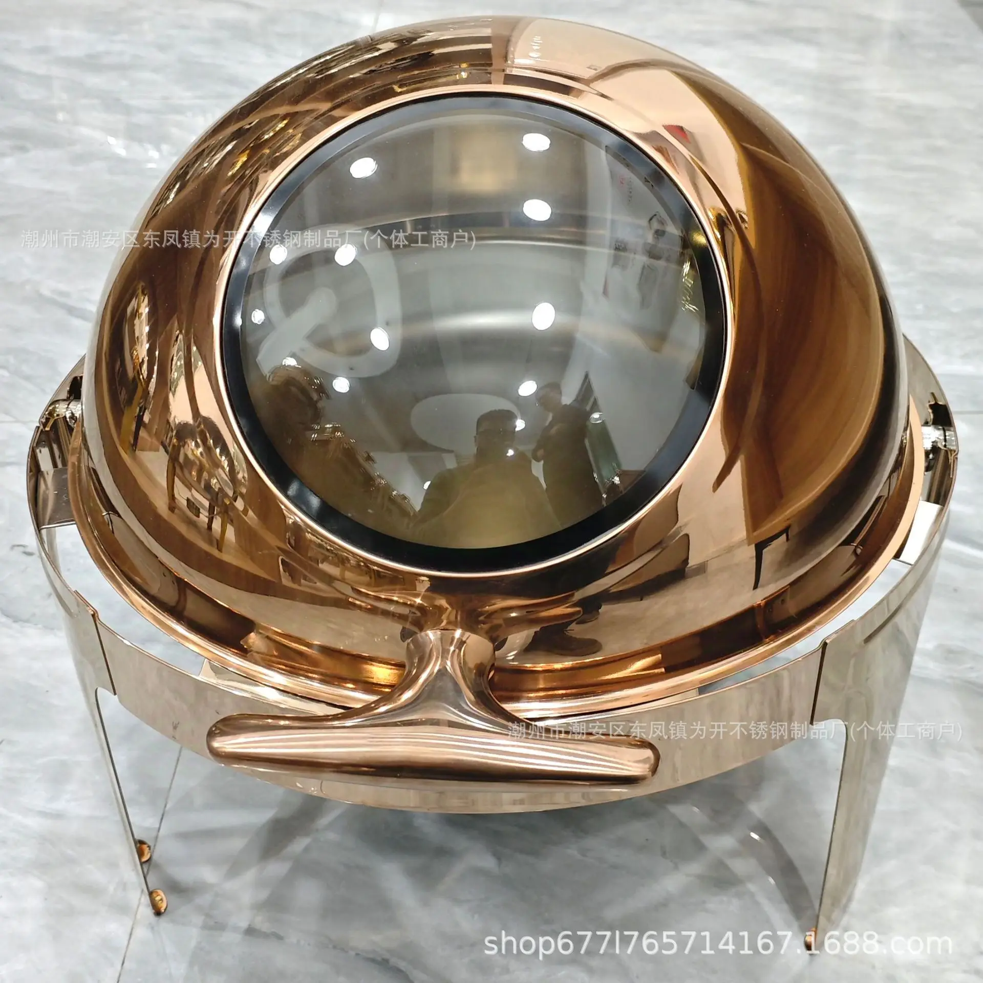 Stainless Steel Hotel Buffet Stove Round Visible Heat Preservation Stove