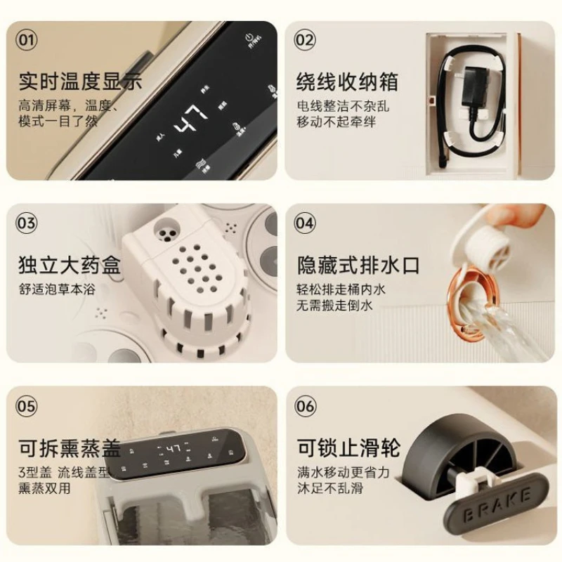 Fully Automatic Electric Massage Foot Bath Bucket Constant Temperature Heating Deep Foot Spa Tub for Home - view 6