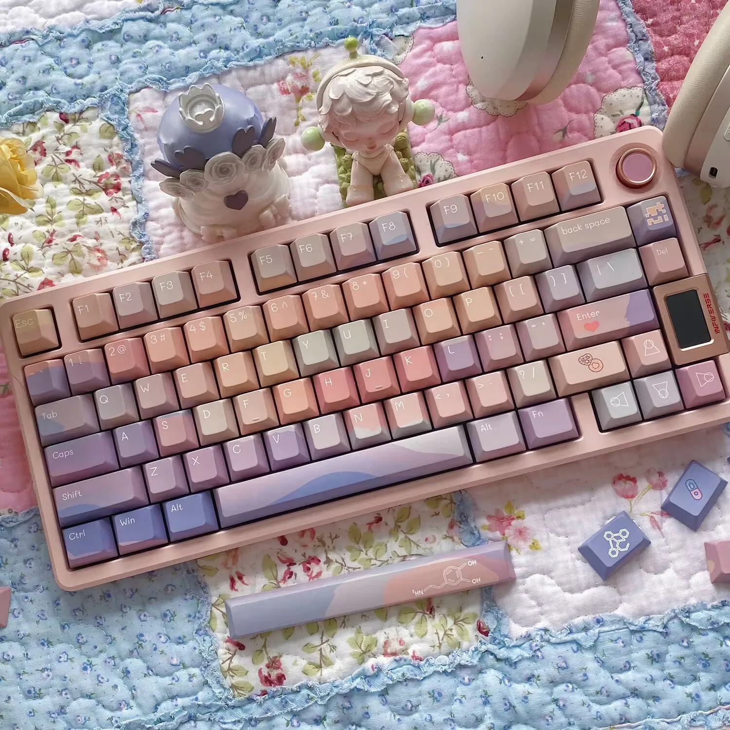 Keycap Asli PBT Dopamin Biji Kayu Emosional
