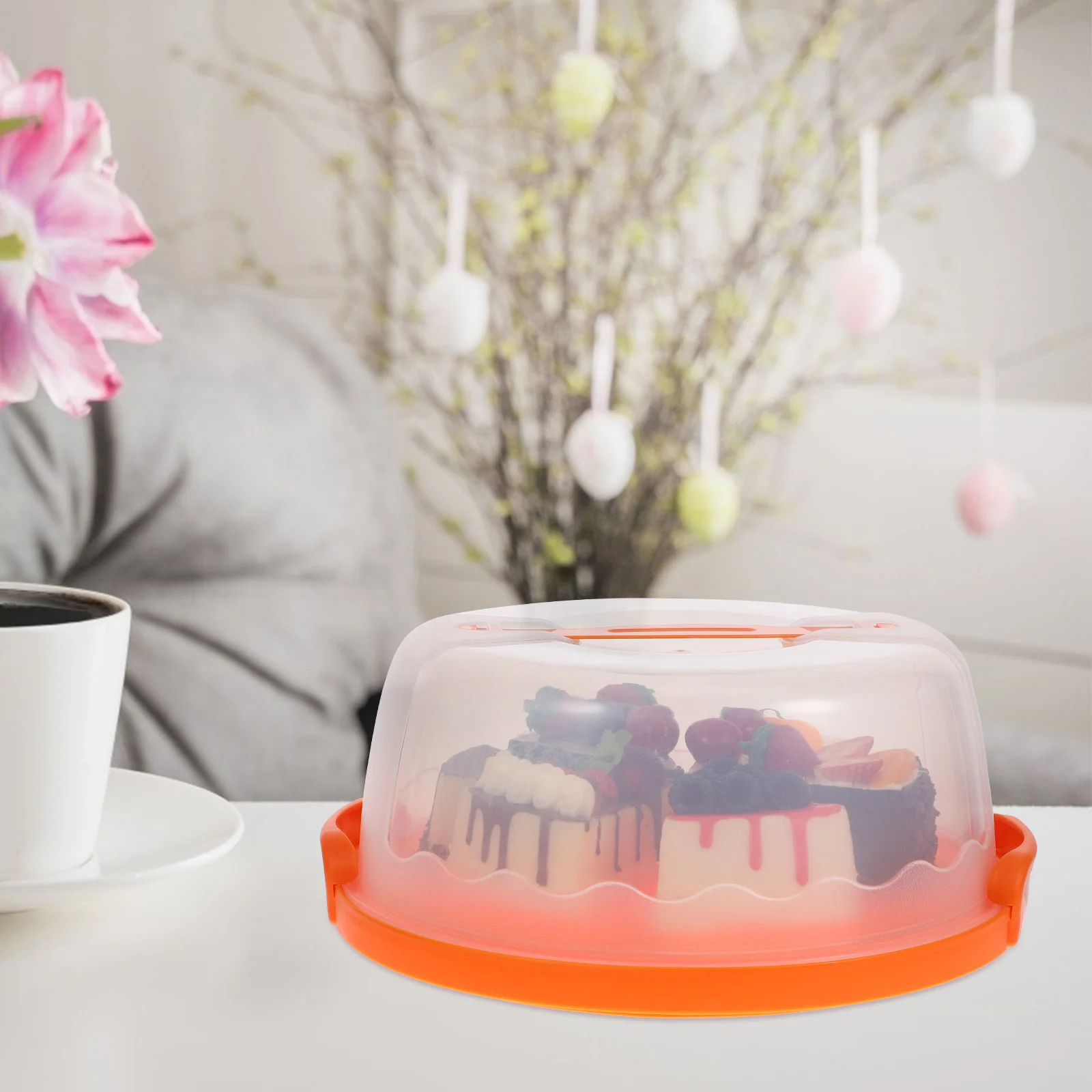 

Reusable Round Cake Carrier with Lid Heavy Duty PP Material Cake Holder for Travel Home Bakery Storage and Transport Use