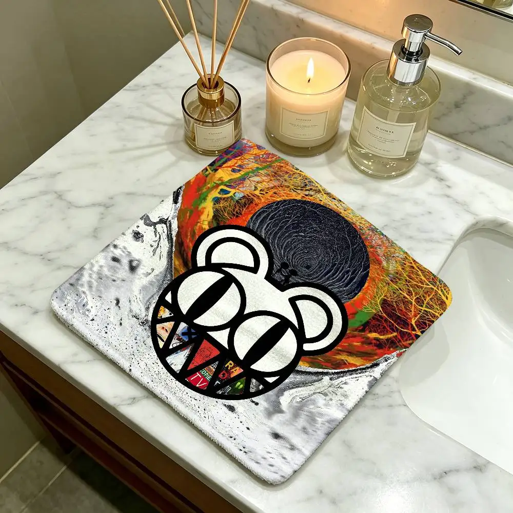 Band R-RadioheadS Cool Polyester Cotton Hand Wiping Towel, Hanging Design, Durable for Household Restaurant Toilet Use