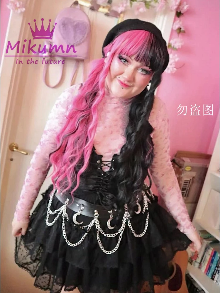 Mikumn-pantalones cortos de encaje Harajuku para mujer, faldas Y2k, Lolita japonesa Kawaii JK, bombachos con volantes, cintura elástica, pantalones