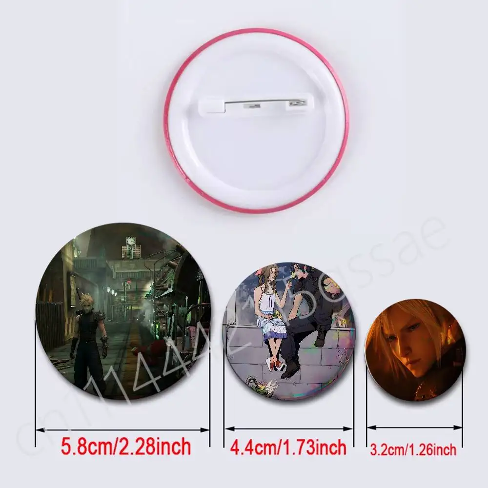 FOR Final Fantasy 7 FF Cloud Tifa Badge Tinplate Soft Button Pin Brooch Metal Badge Custom Jewelry Accessories Hat Bag Lapel