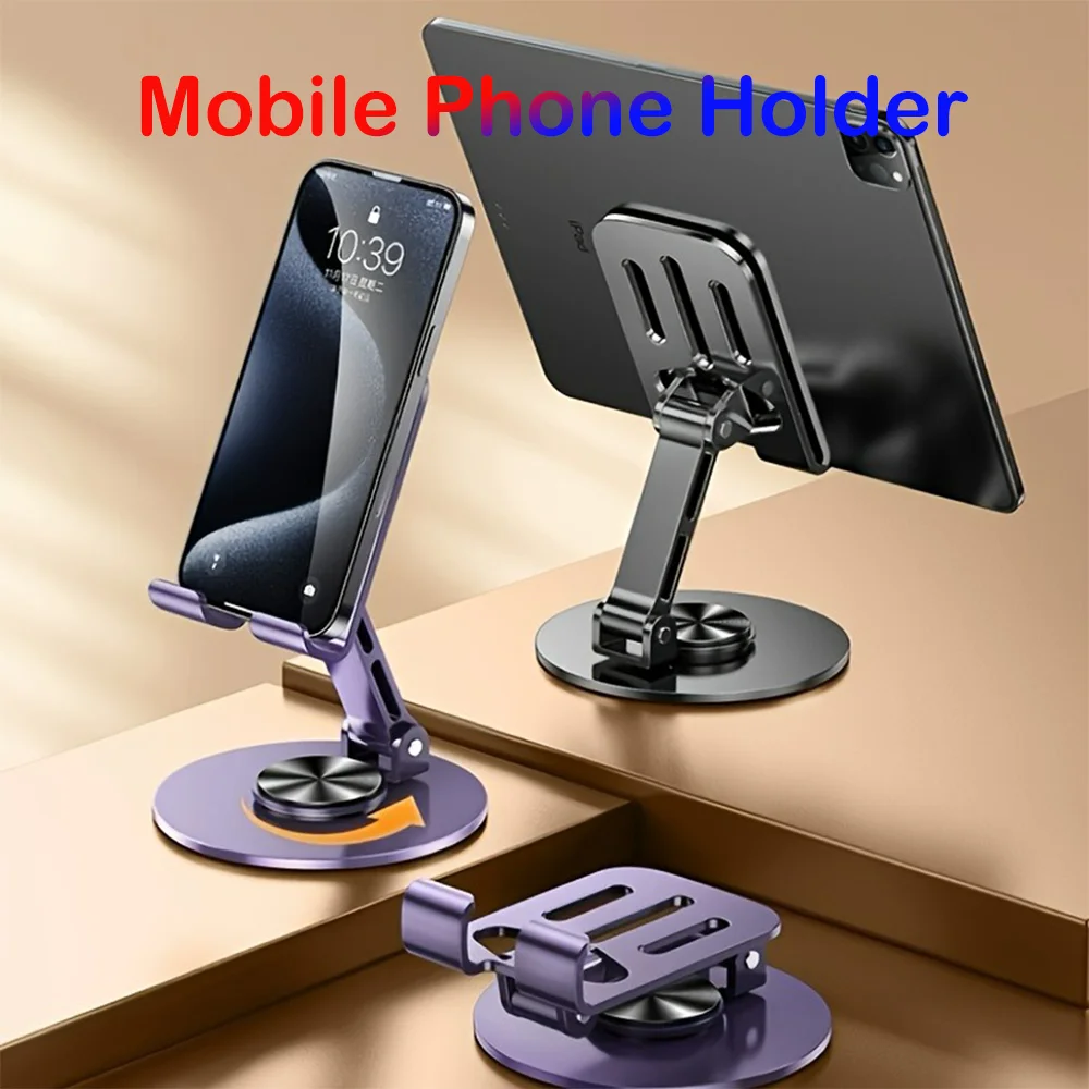 360° drehbarer tragbarer Tablet-Halter aus Aluminiumlegierung für iPad, verstellbar, flexibel, zusammenklappbar, Lazy Desktop Live-Handyständer