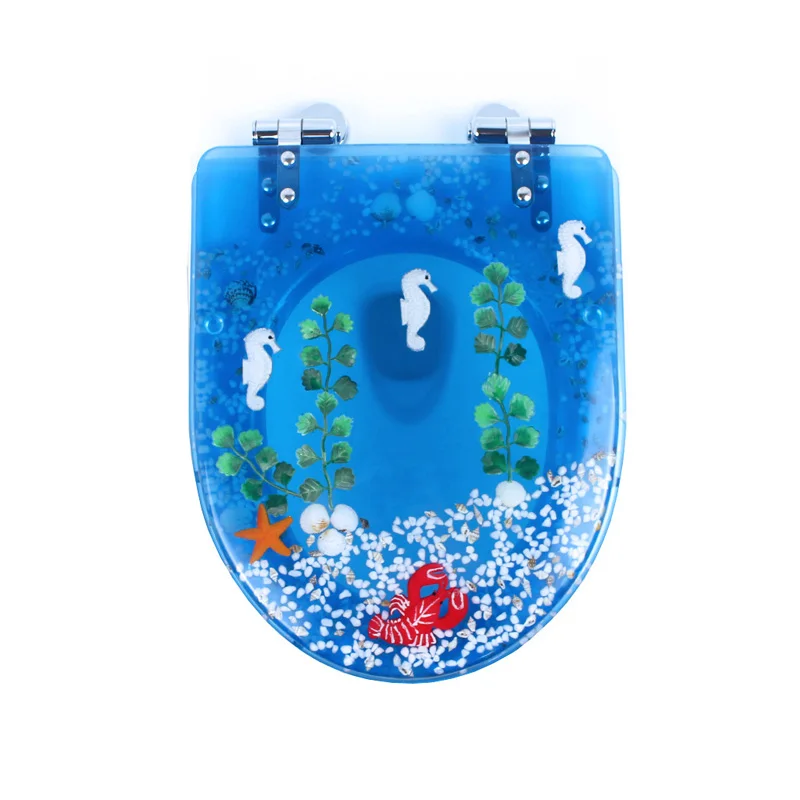 

48*38CM High-grade Light blue beautiful Resin toilet seat cover