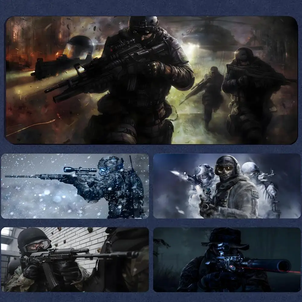 Futuristic Special Forces Mouse Pad Large PC Mouse Pad Rubber Base Gaming Desk Mat For Keyboard Gamers Office Accessories