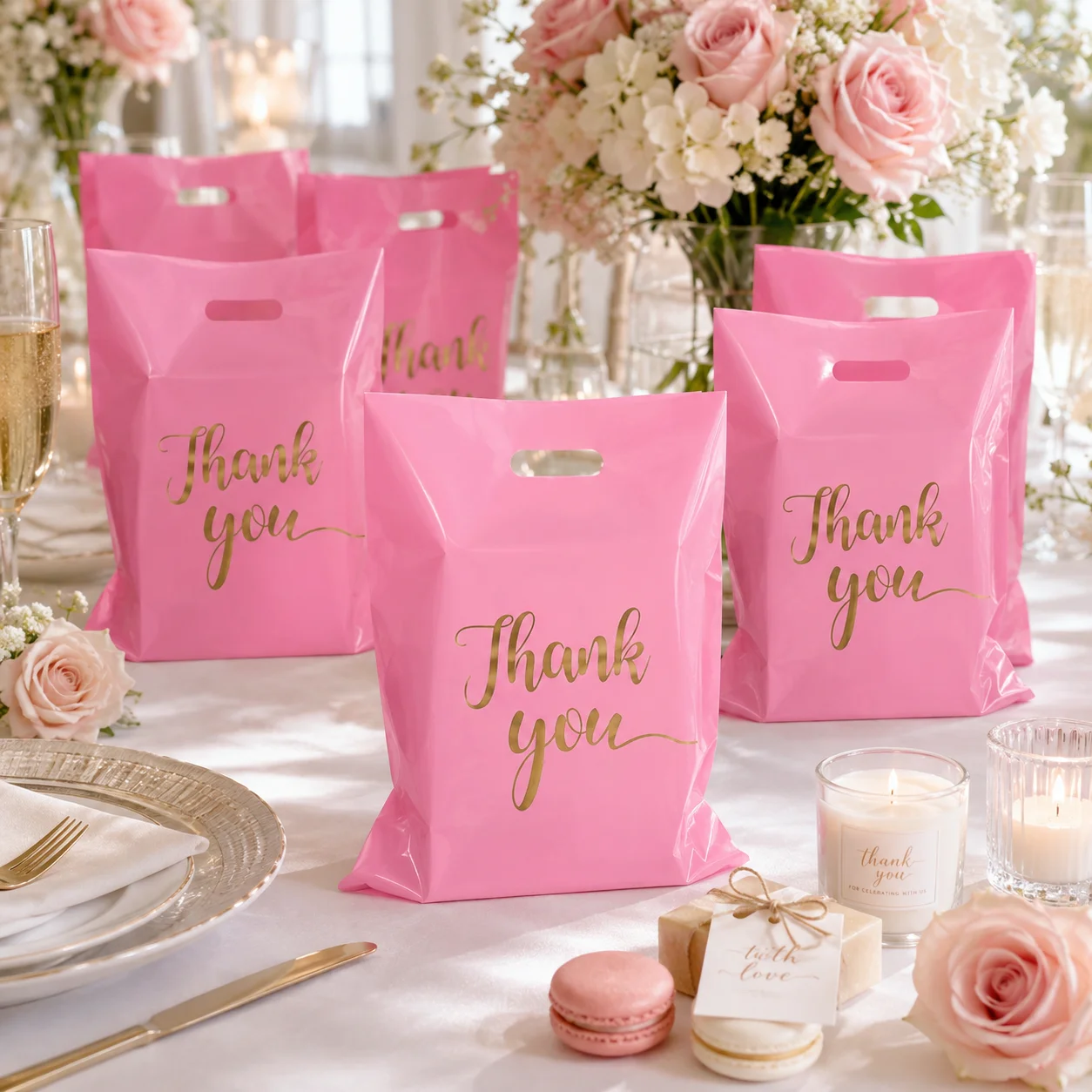 22pcs Thank You Handbags,Thank You Bag, Gift Packaging Bag, Wedding Bride Party Decoration, Birthday Party Decoration supplies