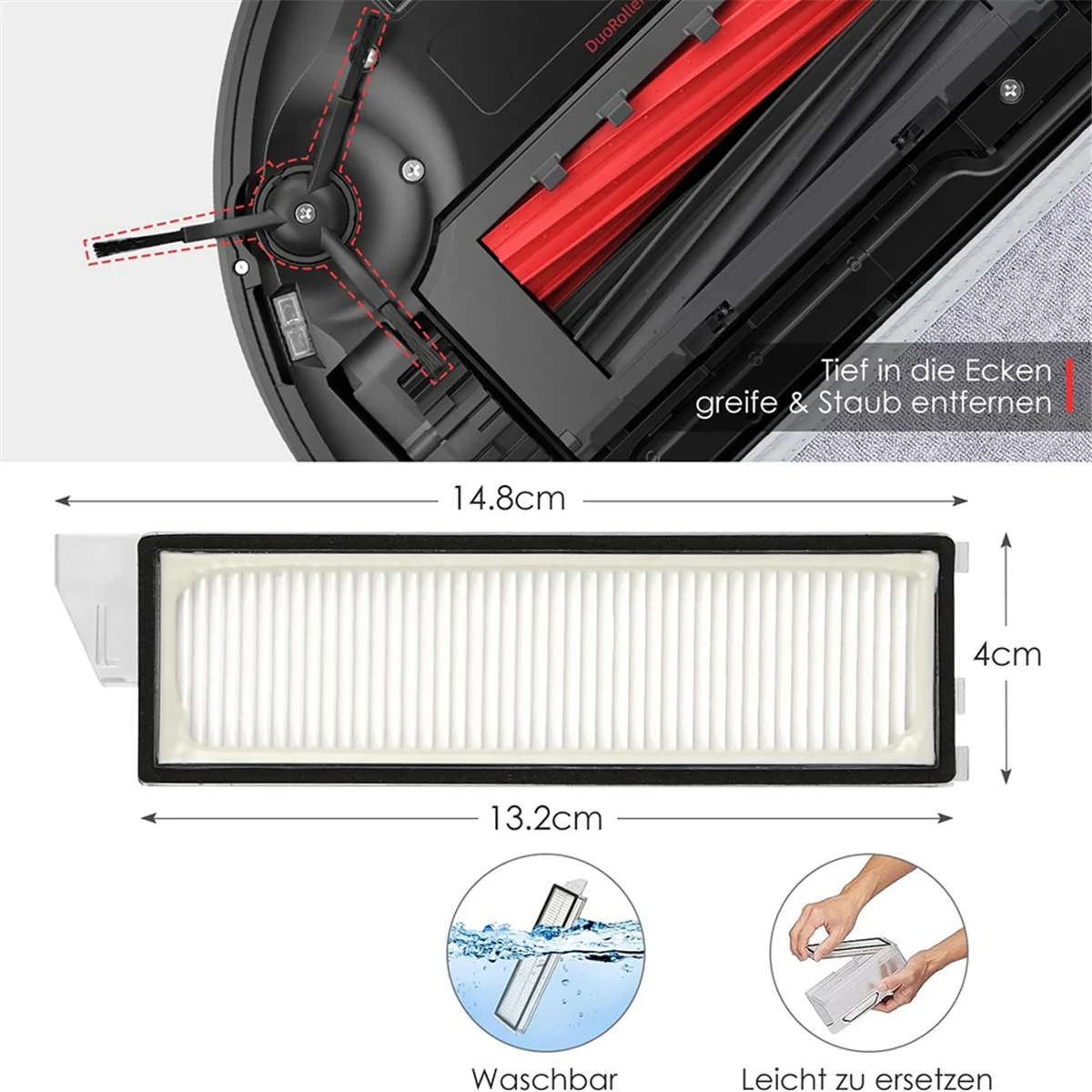 Accessory Set for Roborock S8 Maxv Ultra, Dust Bags Main Roller Brush Side Brushes Filter 6mop Cloths,Vacuum Accessories image 4