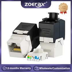 ZoeRax RJ45 Cat8 Cat7 Cat6A Shielded Keystone Jacks, RJ45 STP Tool-Less Type Zinc Alloy Module Shielded Keystone Jack Adapter