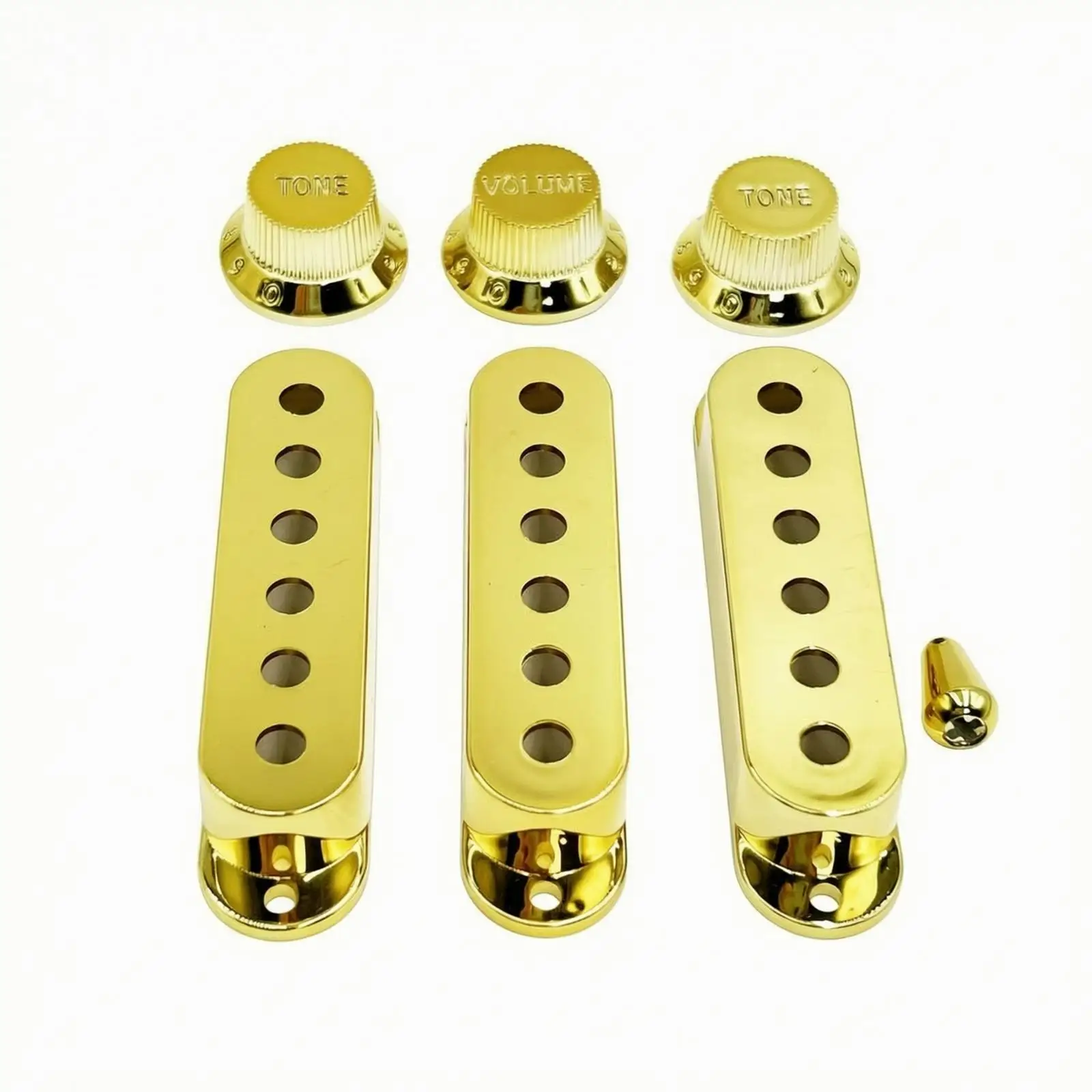 Guitar Accessory Set with Pickup Covers Knobs and Switch Tip Glossy Shiny Finish Guitar Control Knob Set