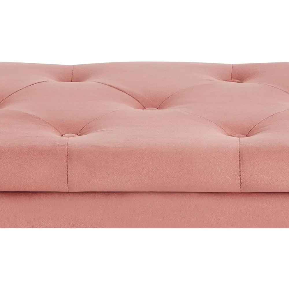 벨벳 수납형 오토만 48인치 침대 끝 벤치 침실 현관 거실 및 기숙사용