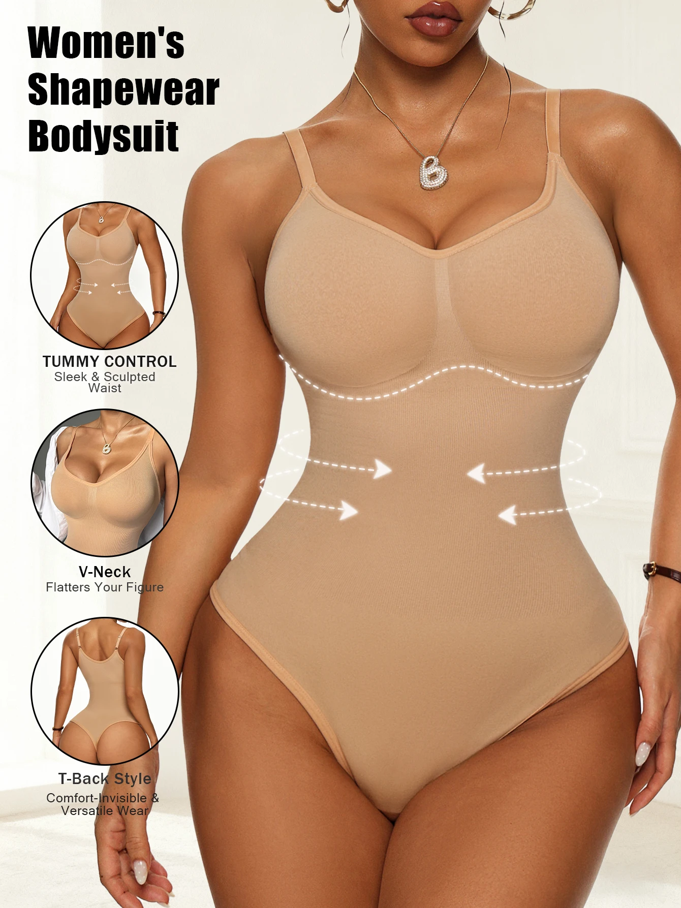 Naadloze geribbelde bodysuit v - Shapewear Bodysuit Firm recensie en prijs